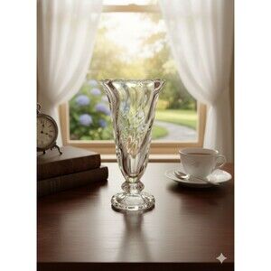 Fostoria Colony Clear Swirl Bud Vase 6-1/4"